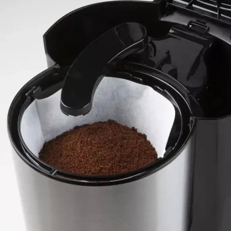 Máquina de café de filtro Domo DO709K — semiautomática, depósito de água de 1 L, jarra de 8 chávenas, LCD, aço inoxidável/preto