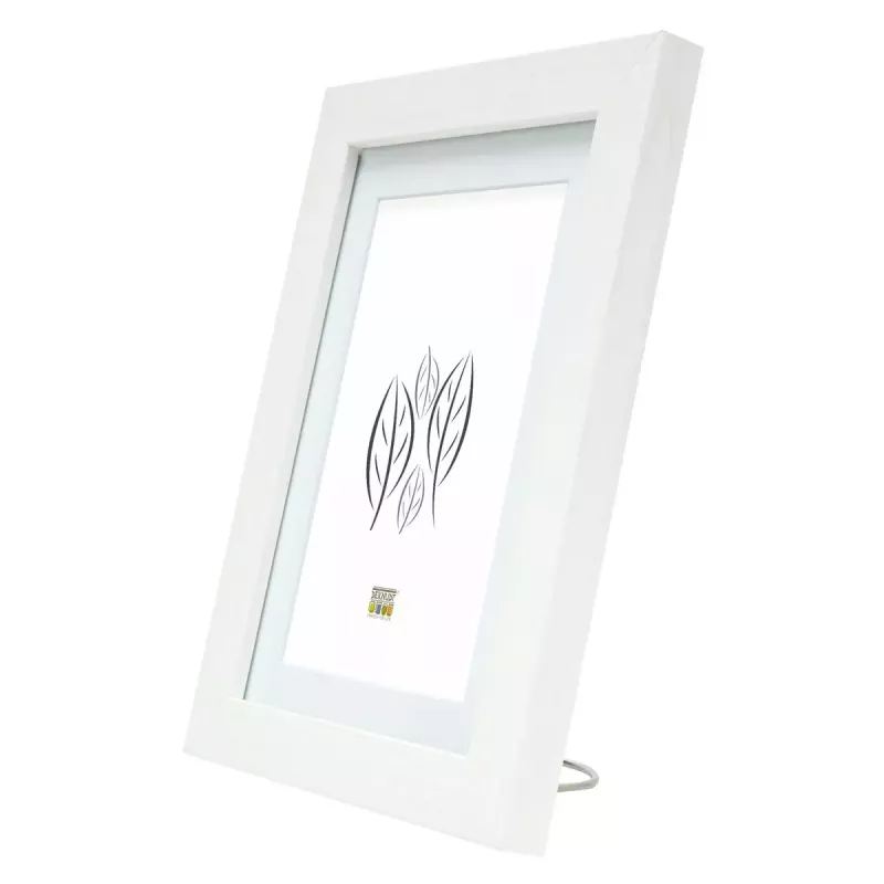 Moldura individual Deknudt S66KF1 P1 branca MDF vidro madeira 30x40