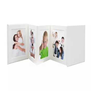 Álbum de fotografias Deknudt Leporello branco 8 folhas 10 x 15 cm