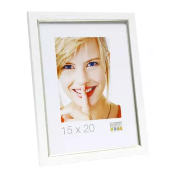 Moldura individual Deknudt S46AF1 prateado branco 168x218mm