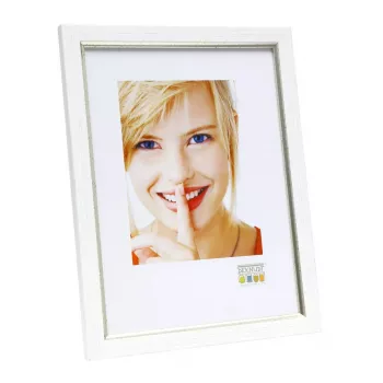 Moldura individual Deknudt S46AF1 prateado branco MDF plástico 220x320mm