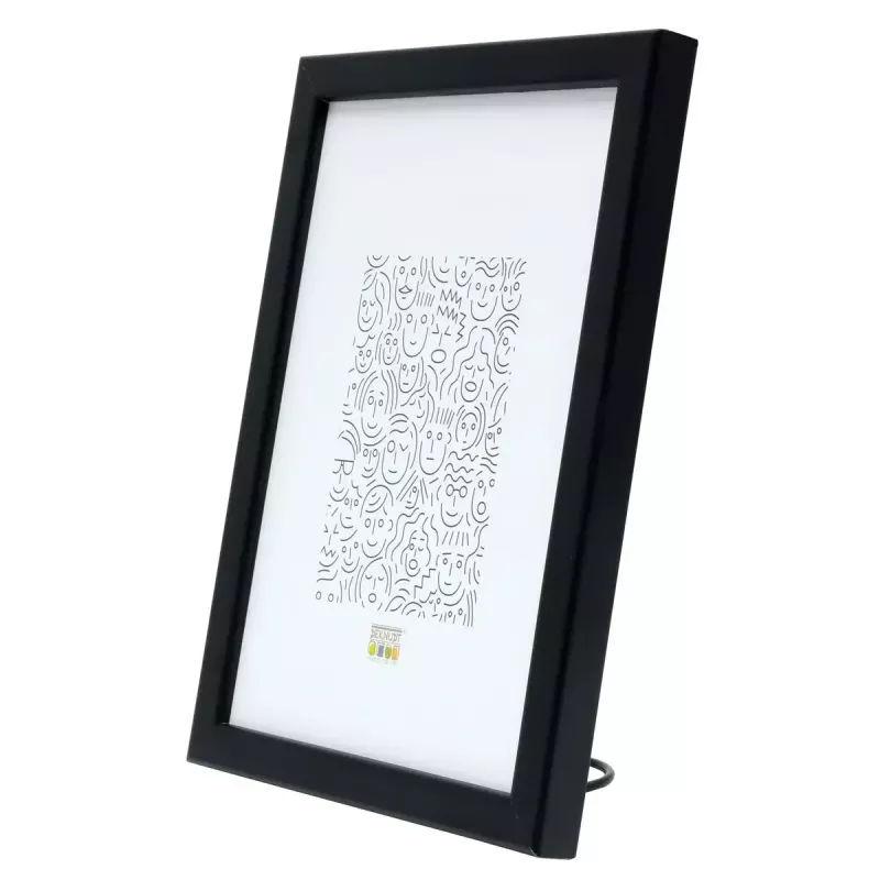 Moldura individual Deknudt S41JL2 preto cartão vidro madeira