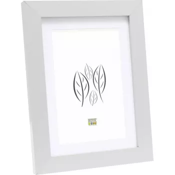 Moldura Deknudt S66KD1 P1 15x20 madeira prateada com passe-partout