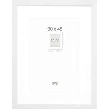 Moldura Deknudt S66KD1 P1 30x45 madeira prateada com passe-partout