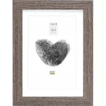 Moldura Deknudt S66KH3 13x18 cm madeira carvalho cinzento com passe-partout