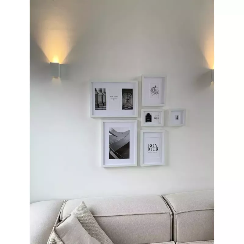 Conjunto de molduras Deknudt S46YK1 branco MDF vidro madeira