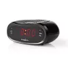 Despertador digital Nedis CLAR001BK — visor LED, oval, 130×60×100 mm, 220–240 V, FM/AM, preto