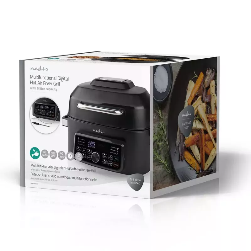 Fritadeira de ar quente Nedis KAAFG600BK 6 L 1660 W preto