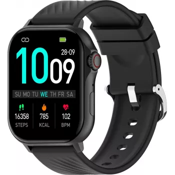 Smartwatch DENVER SWG-159B — preto, wearable de pulso com ecrã tátil e funções de fitness