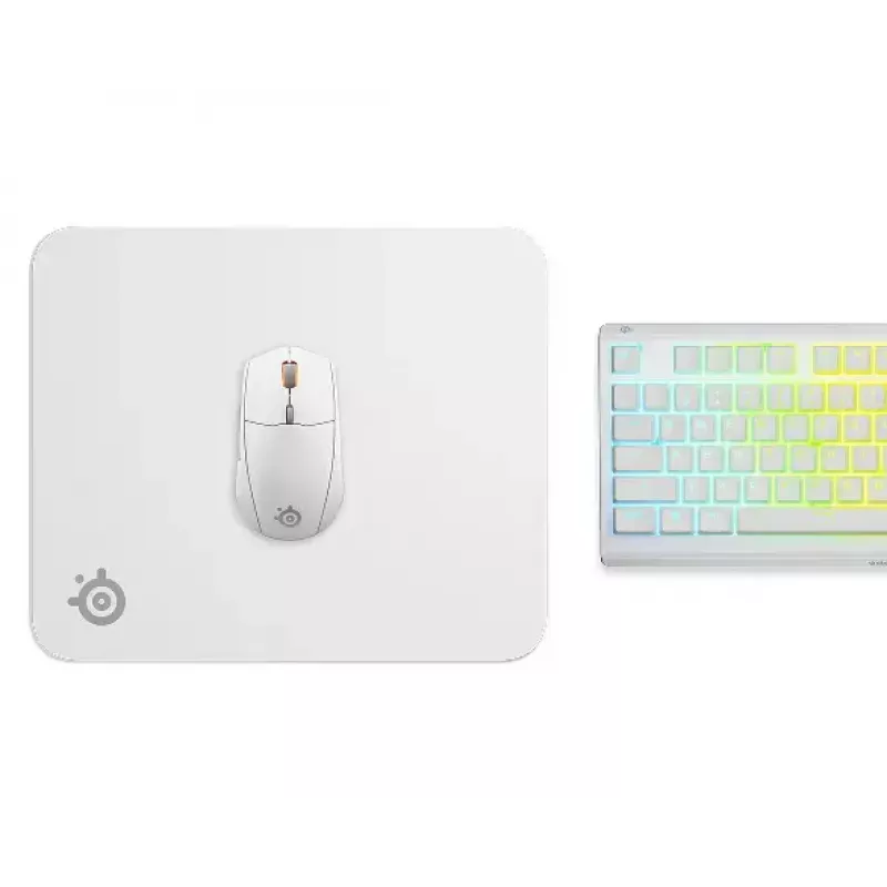 Tapete de rato Steelseries QcK M branco 320x270mm microfibra borracha