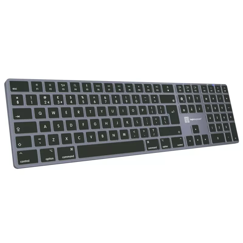 Teclado LogicKeyboard SKB-TM-UK tamanho completo USB + Bluetooth, QWERTY UK English, titanium