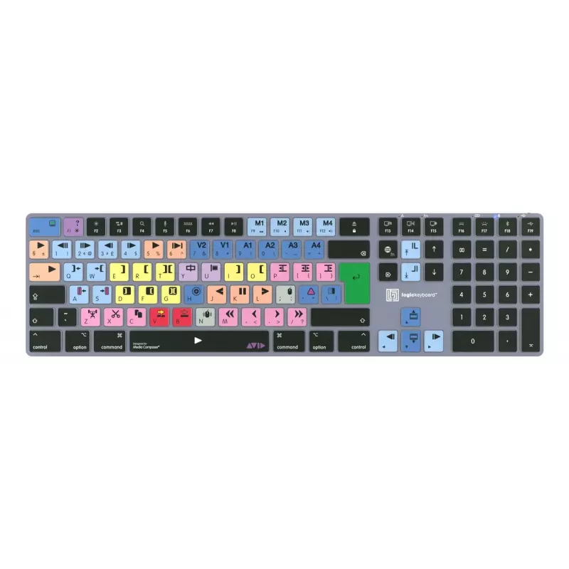 Teclado Bluetooth tamanho completo LogicKeyboard LKB-MCOM4-TM — layout QWERTZ alemão, 109 teclas, titanium cinzento