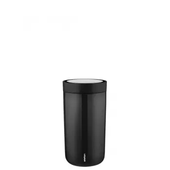 Copo de viagem Stelton To Go Click 200 ml preto aço inoxidável