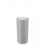 Copo térmico Stelton To Go Click 400 ml cinzento tampa de aço inoxidável interior de polipropileno 72×80 mm