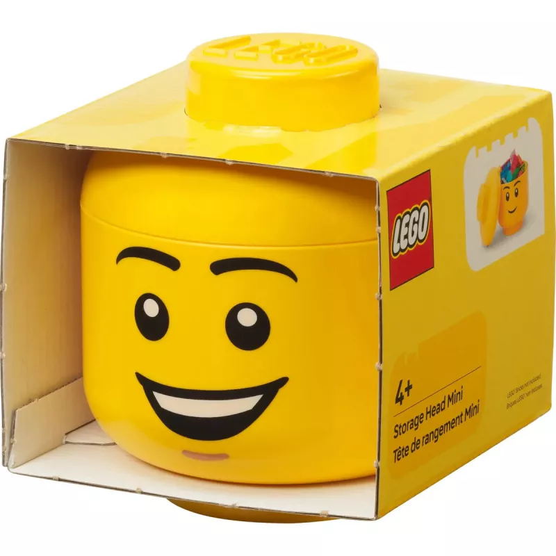 Storage Head LEGO® «Happy Boy» mini by room copenhagen – amarelo, recipiente decorativo