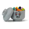 Cabeça de armazenamento mini 'Zombie' de room copenhagen – cabeça de armazenamento compatível com LEGO, cinzento