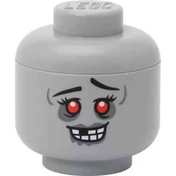 Cabeça de armazenamento mini 'Zombie' de room copenhagen – cabeça de armazenamento compatível com LEGO, cinzento