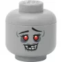 Cabeça de armazenamento mini 'Zombie' de room copenhagen – cabeça de armazenamento compatível com LEGO, cinzento