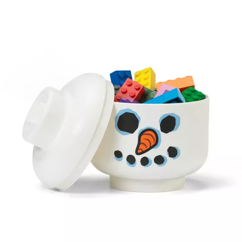 Storage Head Snowman mini de Room Copenhagen – organizador de brinquedos e peças compatível com LEGO, branco