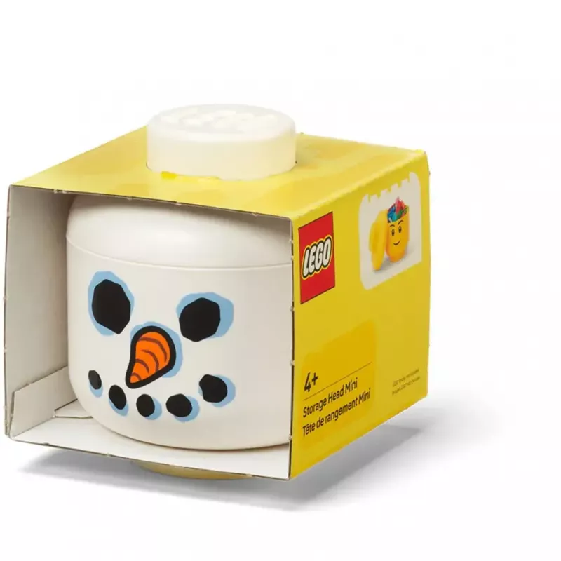 Storage Head Snowman mini de Room Copenhagen – organizador de brinquedos e peças compatível com LEGO, branco