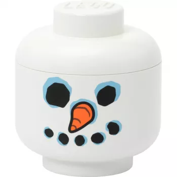 Storage Head Snowman mini de Room Copenhagen – organizador de brinquedos e peças compatível com LEGO, branco