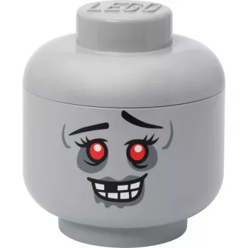 Storage Head Large by room copenhagen — caixa de armazenamento compatível com LEGO «Zombie» (cinzento)