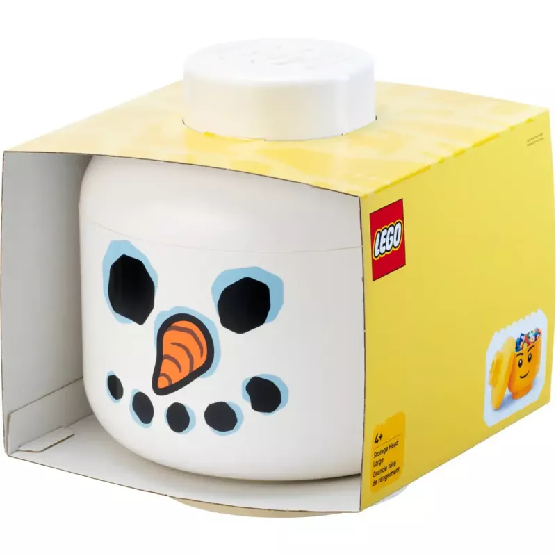 Storage Head Snowman large by room copenhagen — recipiente de armazenamento de brinquedos compatível com LEGO, branco