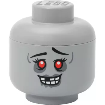 Room Copenhagen LEGO cabeça de armazenamento «Zombie» pequena cinzento – recipiente de armazenamento de brinquedos