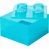 Storage Brick 4 Top Lid Glitter by room copenhagen — caixa de armazenamento tipo LEGO azul-claro/transparente