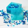 Storage Brick 4 Top Lid Glitter by room copenhagen — caixa de armazenamento tipo LEGO azul-claro/transparente