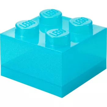 Storage Brick 4 Top Lid Glitter by room copenhagen — caixa de armazenamento tipo LEGO azul-claro/transparente