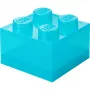 Storage Brick 4 Top Lid Glitter by room copenhagen — caixa de armazenamento tipo LEGO azul-claro/transparente