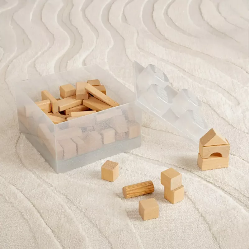 Storage Brick 4 Top Lid Glitter (transparente) de room copenhagen — caixa de armazenamento compatível com LEGO, 4 botões, transparente com brilho