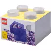 Storage Brick 4 Top Lid Glitter (transparente) de room copenhagen — caixa de armazenamento compatível com LEGO, 4 botões, transparente com brilho