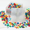 Storage Brick 4 Top Lid Glitter (transparente) de room copenhagen — caixa de armazenamento compatível com LEGO, 4 botões, transparente com brilho