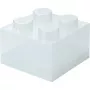 Storage Brick 4 Top Lid Glitter (transparente) de room copenhagen — caixa de armazenamento compatível com LEGO, 4 botões, transparente com brilho