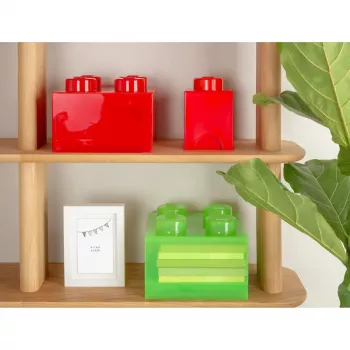 Storage Brick 4 tampa Translucent (verde-claro/transparente) de room copenhagen – recipiente de armazenamento de plástico compatível com LEGO
