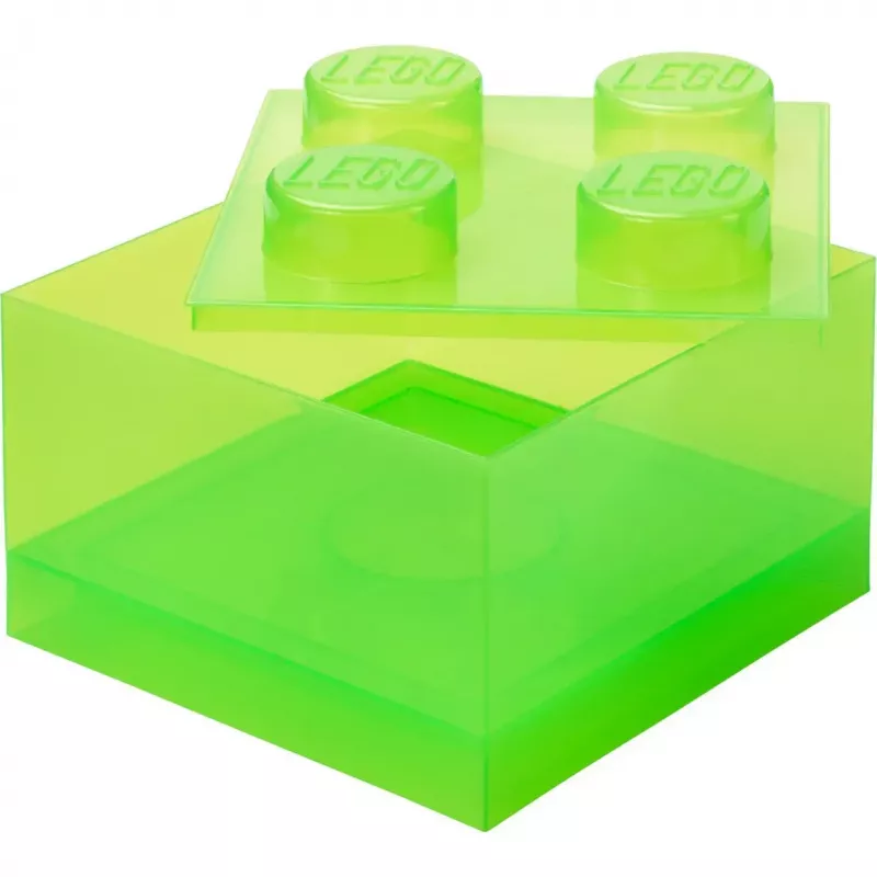Storage Brick 4 tampa Translucent (verde-claro/transparente) de room copenhagen – recipiente de armazenamento de plástico compatível com LEGO