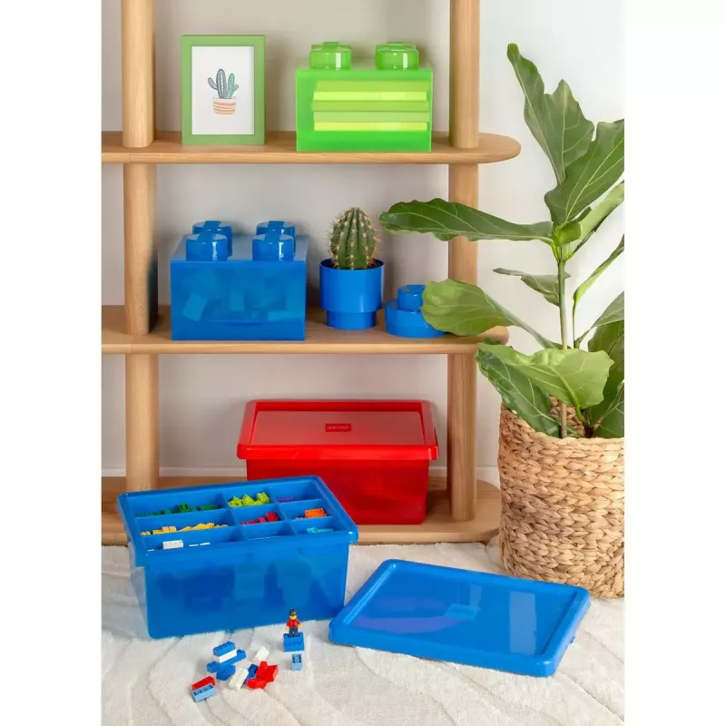 Storage Brick 4 tampa Translucent (verde-claro/transparente) de room copenhagen – recipiente de armazenamento de plástico compatível com LEGO