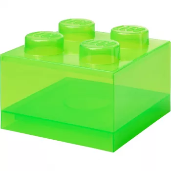 Storage Brick 4 tampa Translucent (verde-claro/transparente) de room copenhagen – recipiente de armazenamento de plástico compatível com LEGO