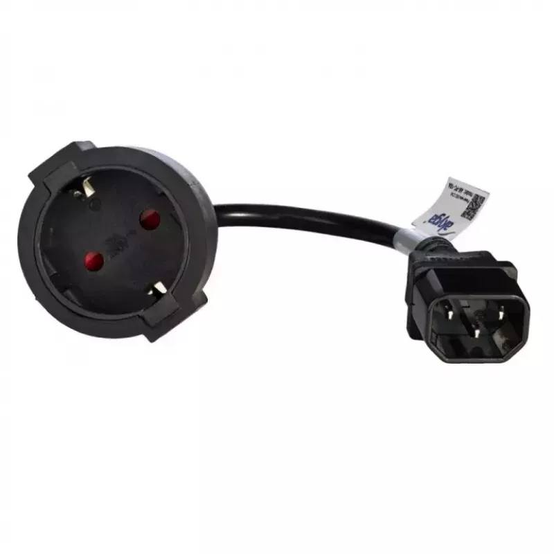 Cabo adaptador de alimentação Akyga AK-PC-10A IEC C14 para conector fêmea de contacto de proteção (CEE 7/3), 10 A, 0,15 m, preto