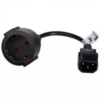 Cabo adaptador de alimentação Akyga AK-PC-10A IEC C14 para conector fêmea de contacto de proteção (CEE 7/3), 10 A, 0,15 m, preto
