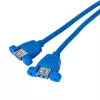 Cabo adaptador interno USB 3.0 Akyga AK-CA-62, conector de 19 pinos para 2 x conector fêmea USB-A, 0,65 m