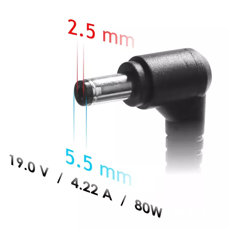 Fonte de alimentação Akyga AK-ND-72 para portáteis Toshiba e impressoras Zebra, 80 W, 19 V, 4,22 A, 5,5 x 2,5 mm