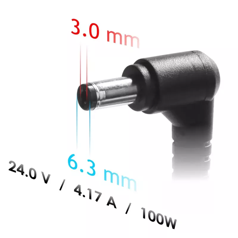 Fonte de alimentação Akyga AK-ND-73 para impressoras Zebra, 100 W, 24 V, 4,17 A, ficha angular 6,3 x 3,0 mm