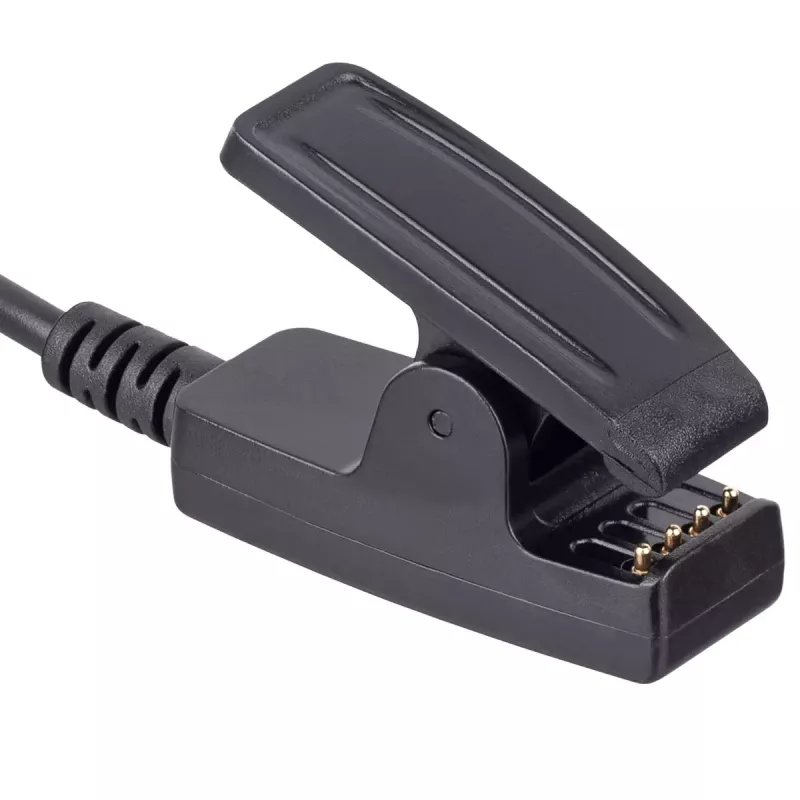 Cabo de carregamento USB com clipe Akyga AK-SW-18 para Garmin Forerunner 230 / 235 / 630 / 645 / 735XT, 1 m, preto