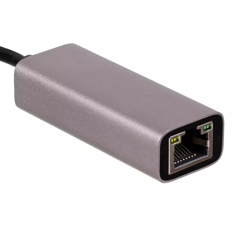 Adaptador USB-C para Gigabit Ethernet Akyga AK-AD-65, RJ45, 15 cm, prateado