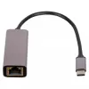 Adaptador USB-C para Gigabit Ethernet Akyga AK-AD-65, RJ45, 15 cm, prateado