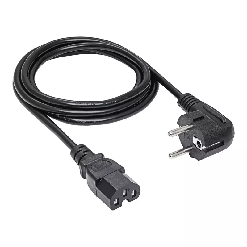Cabo de alimentação para servidor Akyga AK-UP-08, CEE 7/7 para IEC C15, cobre 3 x 1 mm², 1,8 m, preto