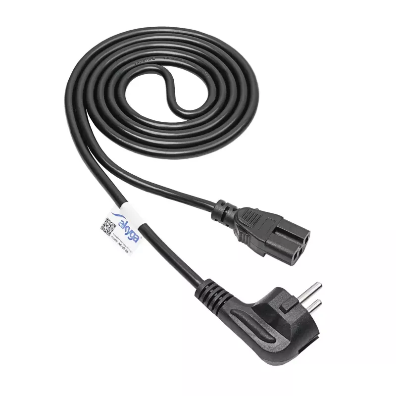 Cabo de alimentação para servidor Akyga AK-UP-08, CEE 7/7 para IEC C15, cobre 3 x 1 mm², 1,8 m, preto